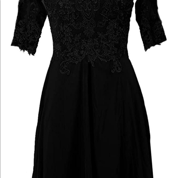 Brand new size 18 women’s full length solid black dress with rhinestone - Picture 2 of 3